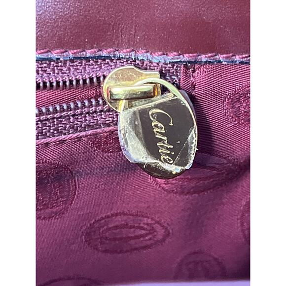 Cartier Must de Cartier Bordeaux Leather Shoulder Bag with Authenticity Card - Picture 5 of 16